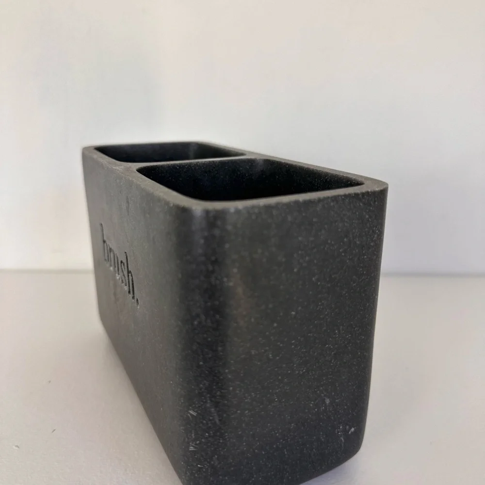 Black Brush Holder, bathroom decor,
